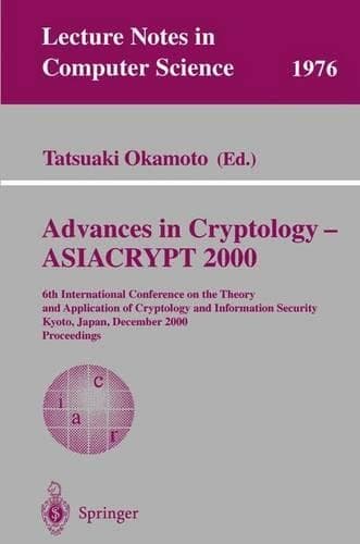 Cover of Advances in Cryptology - Asiacrypt 2000