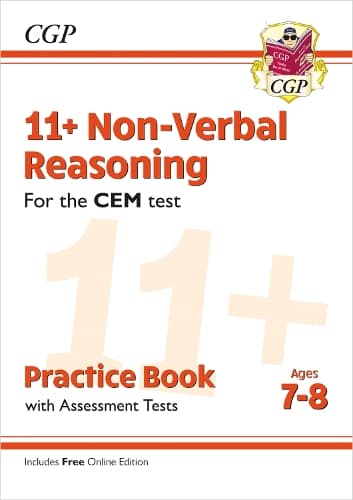 Cover of 11+ CEM Non-Verbal Reasoning Practice Book & Assessment Tests - Ages 7-8 (with Online Edition)