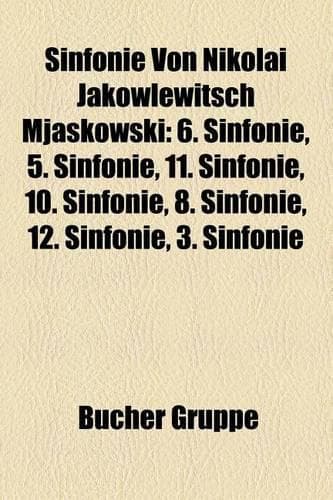 Cover of Sinfonie Von Nikolai Jakowlewitsch Mjaskowski