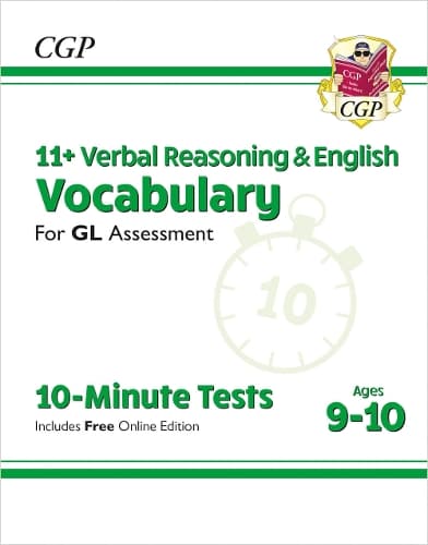 Cover of 11+ GL 10-Minute Tests: Verbal Reasoning Vocabulary - Ages 9-10 (with Online Edition)