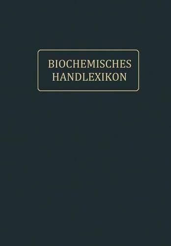 Cover of Biochemisches Handlexikon