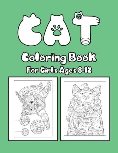 Cover of Cat Coloring Book For Girls Ages 8-12