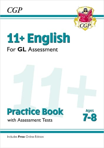 Cover of 11+ GL English Practice Book & Assessment Tests - Ages 7-8 (with Online Edition)