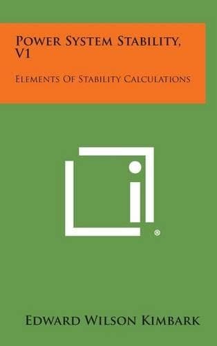Cover of Power System Stability, V1