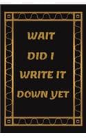 Cover of Wait Did I Write It Down Yet