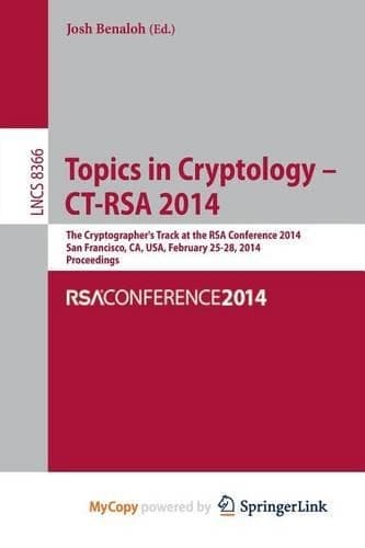 Cover of Topics in Cryptology -- CT-Rsa 2014