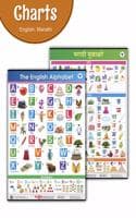 Cover of English And Marathi Alphabet And Number Charts For Kids (English Alphabet And Marathi Mulakshare - Set Of 2 Charts) | Perfect For Homeschooling, Kindergarten And Nursery Children