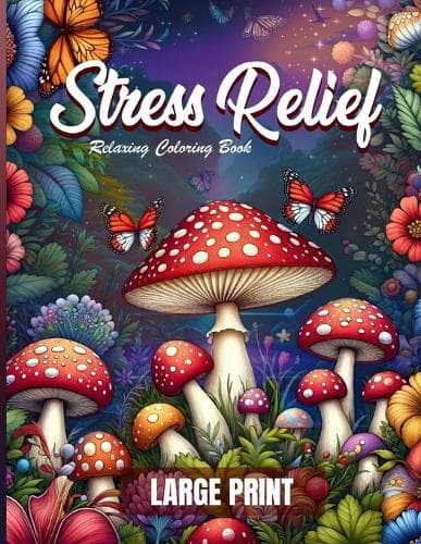 Cover of coloring book for adults relaxation and stress relief
