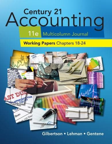 Cover of Print Working Papers, Chapters 18-24 for Century 21 Accounting  Multicolumn Journal, 11th Edition