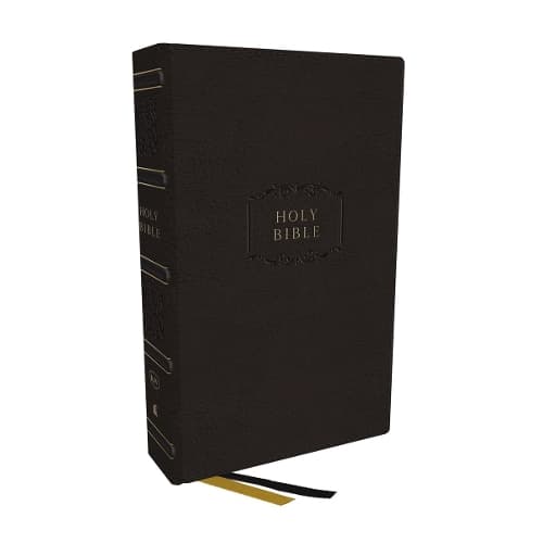 Cover of KJV Holy Bible with 73,000 Center-Column Cross References, Black Leathersoft, Red Letter, Comfort Print: King James Version