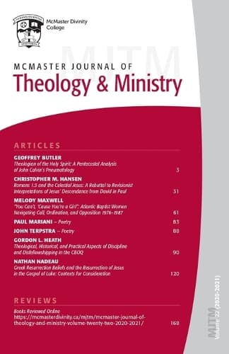 Cover of McMaster Journal of Theology and Ministry