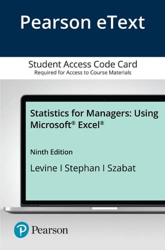 Cover of Statistics for Managers Using Microsoft Excel