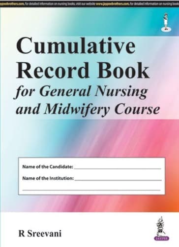 Cover of Cumulative Record Book for General Nursing and Midwifery Course