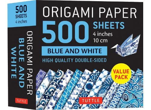 Cover of Origami Paper 500 sheets Blue and White 4" (10 cm)