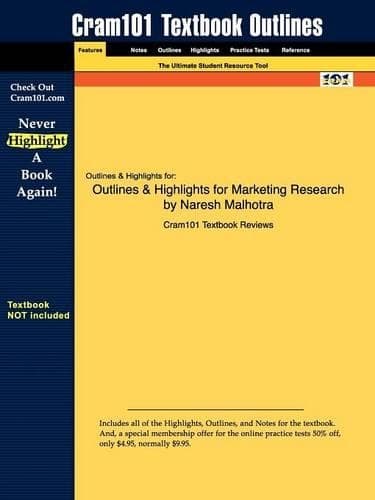 Cover of Studyguide for Marketing Research by Malhotra, Naresh, ISBN 9780137155965