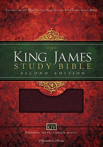 Cover of KJV Study Bible, Large Print, Bonded Leather, Burgundy, Red Letter
