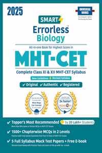 Cover of Smart Errorless Biology MHT-CET 2025 | Complete Class 11 & 12 Syllabus | Chapterwise PYQs in 2 Levels | 5 Mock Tests Included | Follows Latest MHTCET Exam Pattern | Universal Books