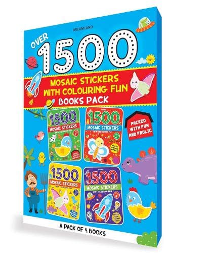 Cover of 1500 Mosaic Stickers Books Pack - A Set of 4 Books Sticker Book for Kids Age 4 - 8 years