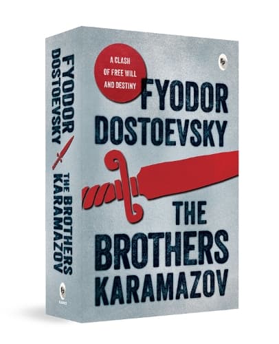 Cover of Brothers Karamazov Fyodor Dostoevsky - Masterpiece of 19th-Century Literature / Explore the Existentialist Concepts In Literature / Russian Classic Novels with