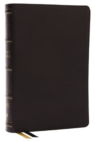 Cover of KJV Holy Bible with 73,000 Center-Column Cross References, Black Genuine Leather, Red Letter, Comfort Print (Thumb Indexed): King James Version