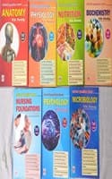 Cover of B.Sc. Nursing 1st year solved question bank series (Complete set of 7 books (Anatomy, Physiology, Nutrition, Biochemistry, Nursing Foundation, Psychology, Microbiology))
