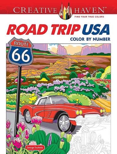 Cover of Creative Haven Road Trip USA Color by Number