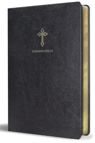 Cover of Biblia Católica en español. Símil piel negro, tamaño pequeño / Catholic Bible. Spanish-Language, Leathersoft, Black, Compact