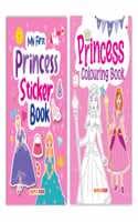 Cover of Activity books for Kids (Set of 2 Books) - Princess sticker and Colouring Activity Books - Age 2+ - Gift to Children for Painting, Drawing and Colouring