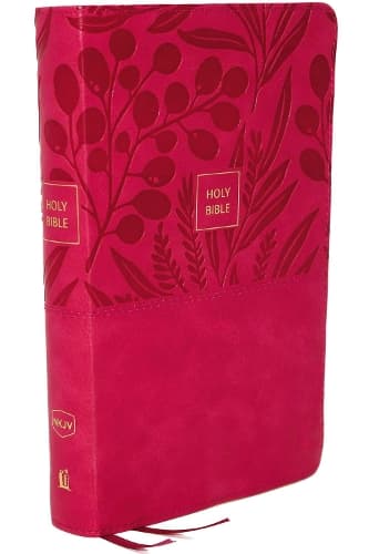 Cover of NKJV, End-of-Verse Reference Bible, Personal Size Large Print, Leathersoft, Pink, Red Letter, Comfort Print