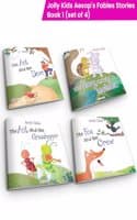 Cover of Jolly Kids Aesopâ€™s Fables English Short Stories Book 1 Set of 4 for Little Children| Ages 3 â€“ 8 Years| Moral Stories