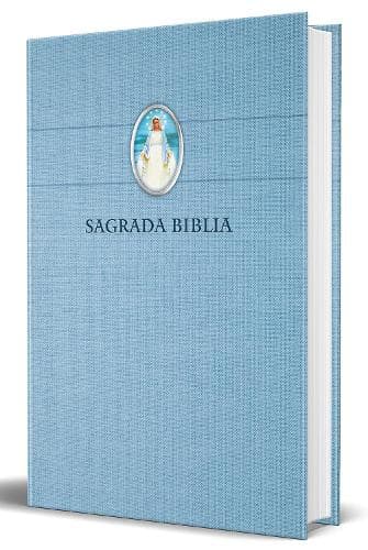Cover of Biblia Católica en español con Virgen Milagrosa en cubierta / Catholic Bible in Spanish Hardcover, Blue
