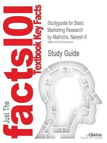 Cover of Studyguide for Basic Marketing Research by Malhotra, Naresh K, ISBN 9780132544481