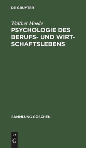 Cover of Psychologie des Berufs- und Wirtschaftslebens