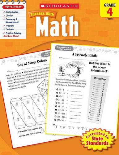 Cover of Math, Grade 4 (Scholastic Success With)