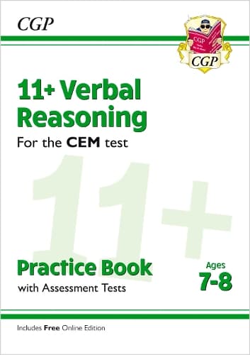 Cover of 11+ CEM Verbal Reasoning Practice Book & Assessment Tests - Ages 7-8 (with Online Edition)