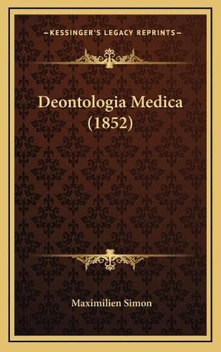 Cover of Deontologia Medica (1852)