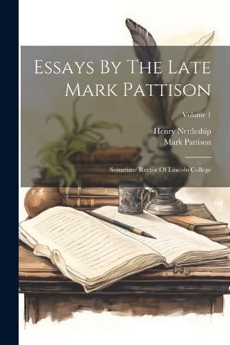 Cover of Essays By The Late Mark Pattison