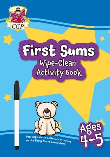 Cover of First Sums Wipe-Clean Activity Book for Ages 4-5 (with pen)
