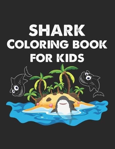 Cover of shark coloring book for kids