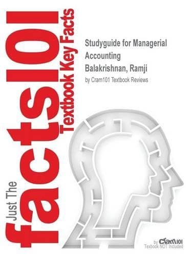 Cover of Studyguide for Managerial Accounting by Balakrishnan, Ramji, ISBN 9781118572719