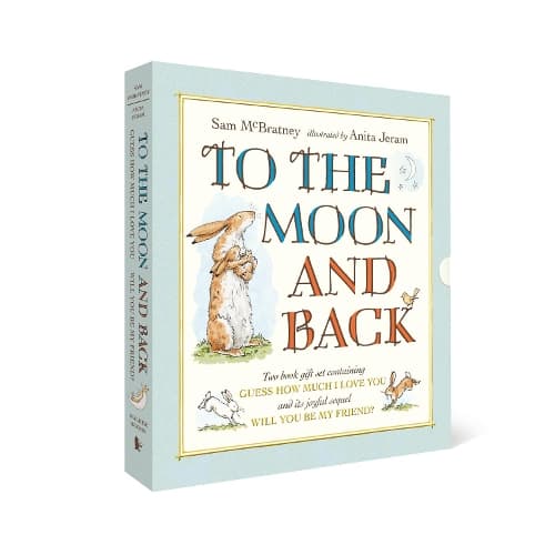 Cover of To the Moon and Back: Guess How Much I Love You and Will You Be My Friend? Slipcase: A collection of heartwarming stories about love and friendship, with two classic picture books in a beautiful case(Guess How Much I Love You)