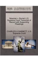 Cover of Newman V. Burnet U.S. Supreme Court Transcript of Record with Supporting Pleadings
