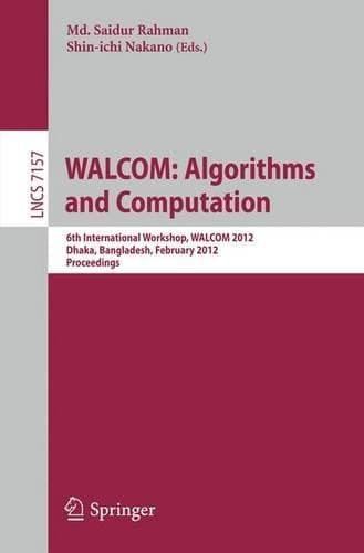 Cover of WALCOM: Algorithm and Computation