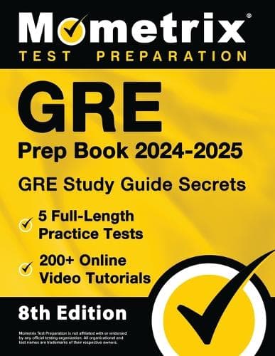 Cover of GRE Prep Book 2024-2025 - GRE Study Guide Secrets, 5 Full-Length Practice Tests, 200+ Online Video Tutorials