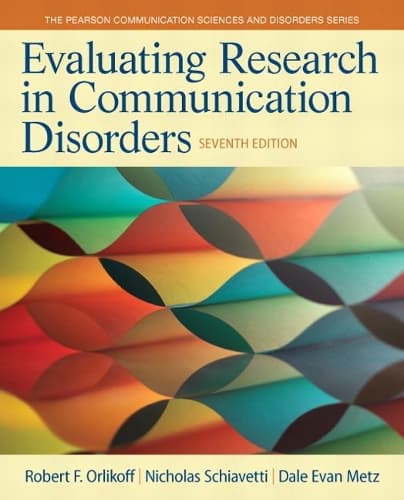 Cover of Evaluating Research in Communication Disorders