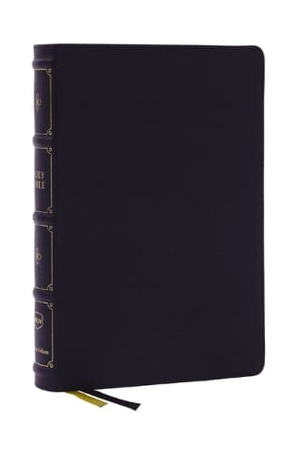 Cover of NKJV, Large Print Thinline Reference Bible, Blue Letter, Maclaren Series, Leathersoft, Black, Thumb Indexed, Comfort Print