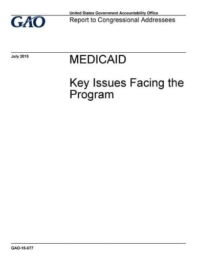 Cover of Medicaid, key issues facing the program