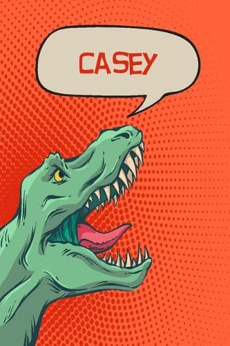 Cover of Casey: Personalized Dino Isometric Dot Paper Notebook 120 Pages 6x9