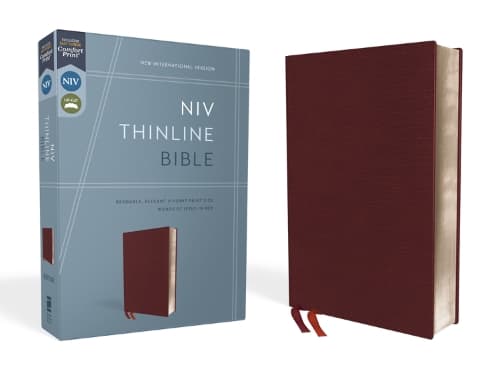 Cover of NIV, Thinline Bible, Bonded Leather, Burgundy, Red Letter, Comfort Print