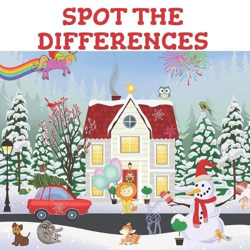 Cover of Spot the Differences: This Funny Christmas Brain games activity book for kids to have during the christmas, Christmas Spot the differences Coloring Book Kids And Toddler.